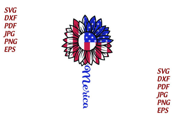 America Sunflower Flag Independence Day Graphics