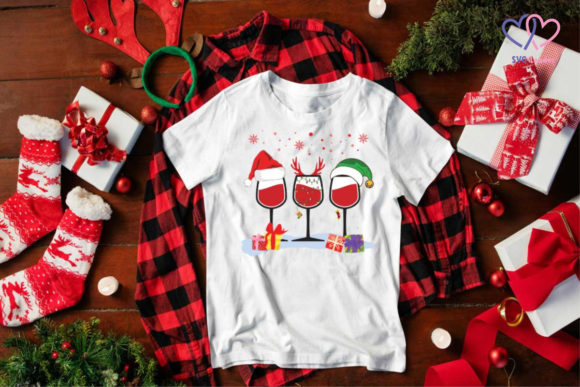 Christmas Wine Graphic for Print Templates and Brand Graphics