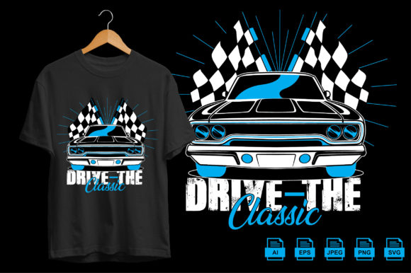 Racing Car Tshirt Design: Graphics for Print Templates