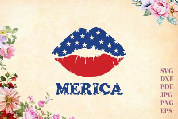 Sexy Lip Flag Independence Day Graphics and Illustrations