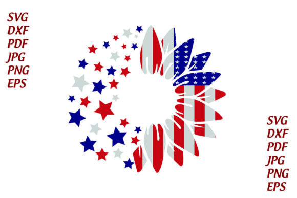 Sunflower American Flag Independence Day Graphics